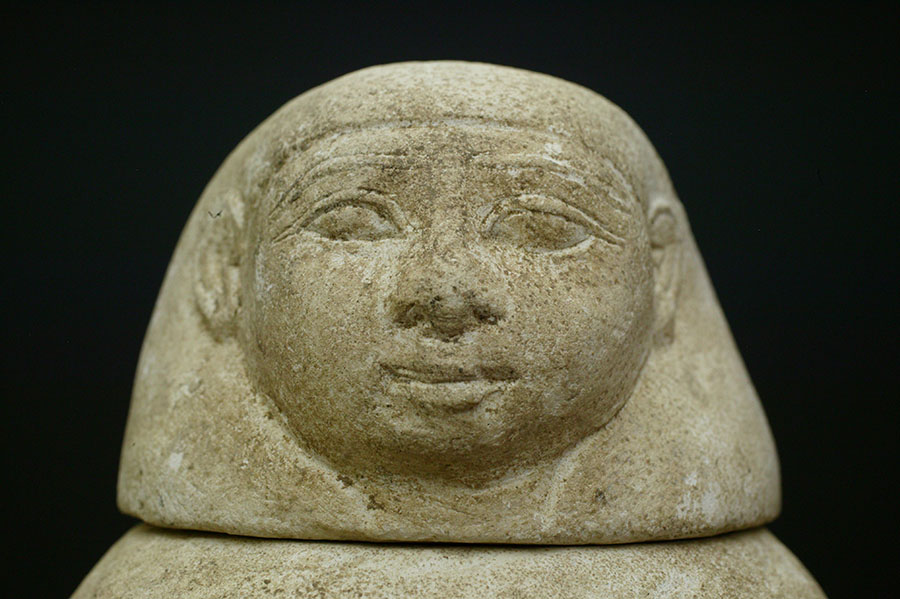 古代エジプト　カノプス壷　ライムストーン05